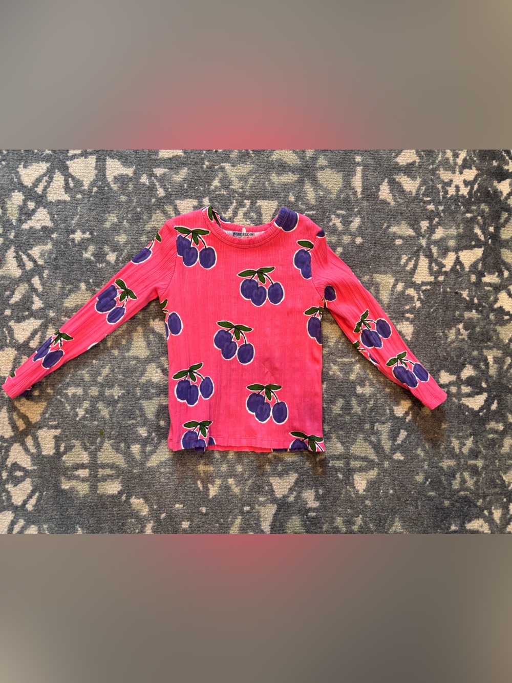 MINI RODINI PLUM LONG SLEEVE T-SHIRT in pink size 1.5-3 years